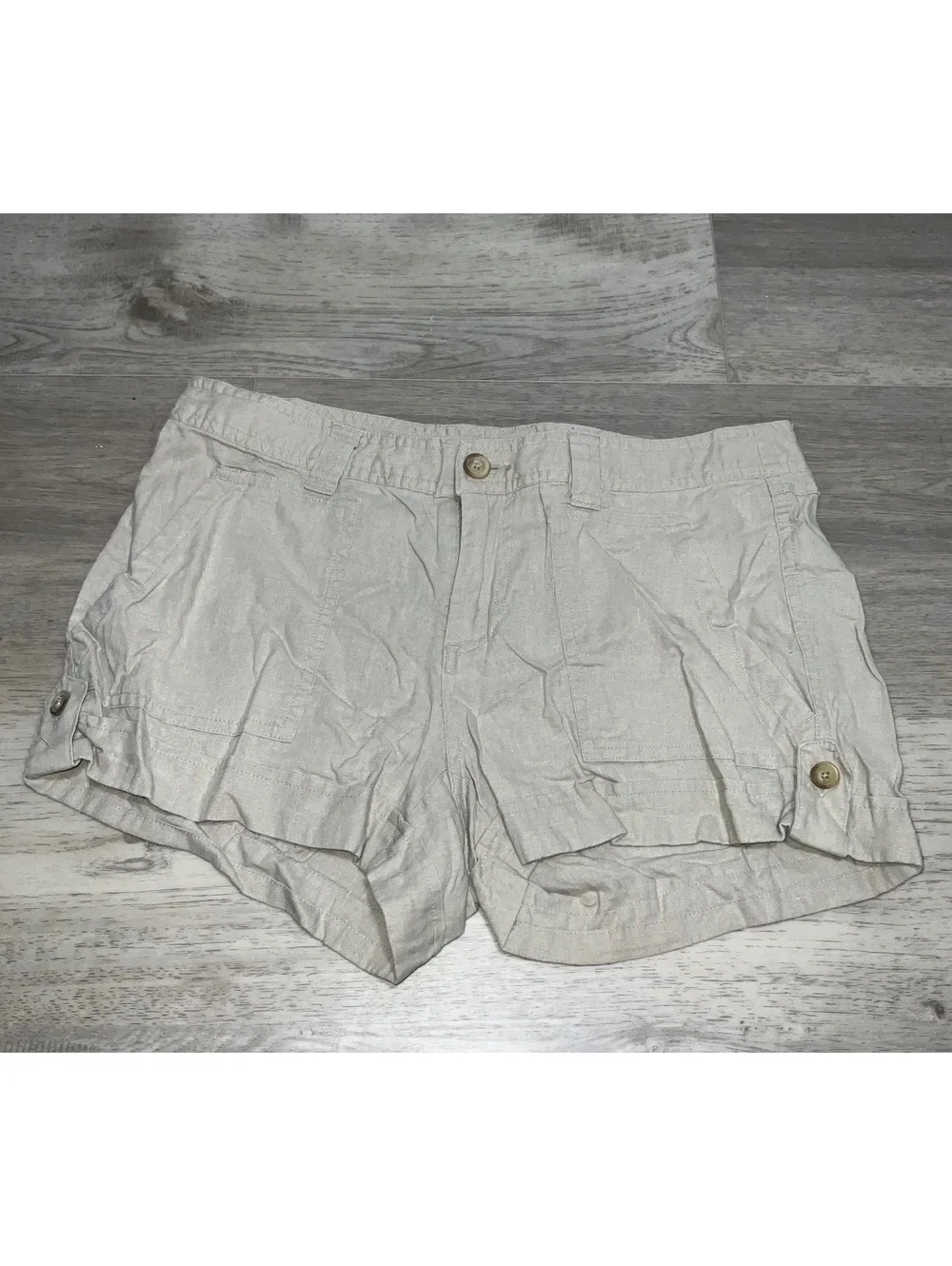 Gap Aubrey Beige Linen Blend Shorts Size 8